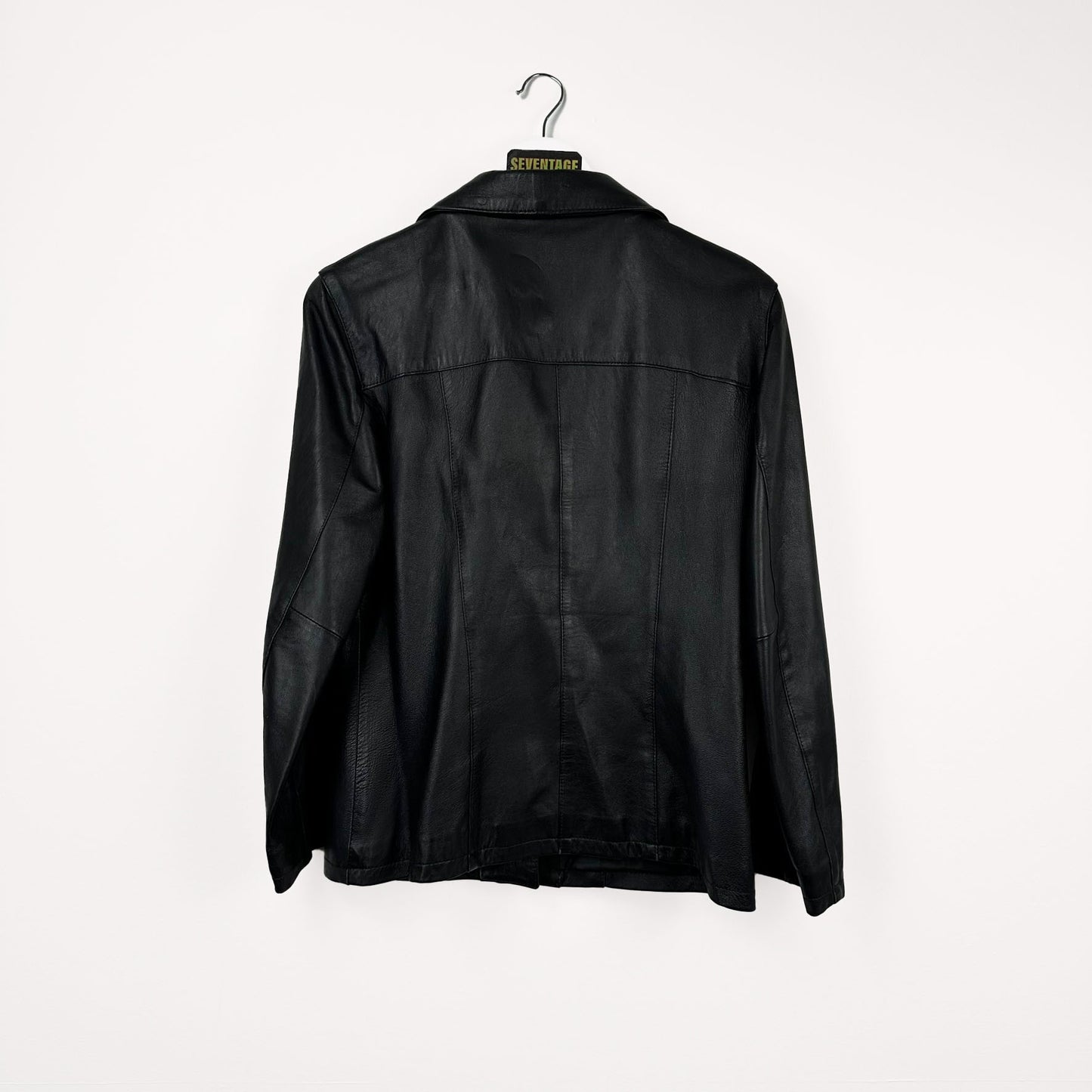 Giacca in pelle nera donna - M