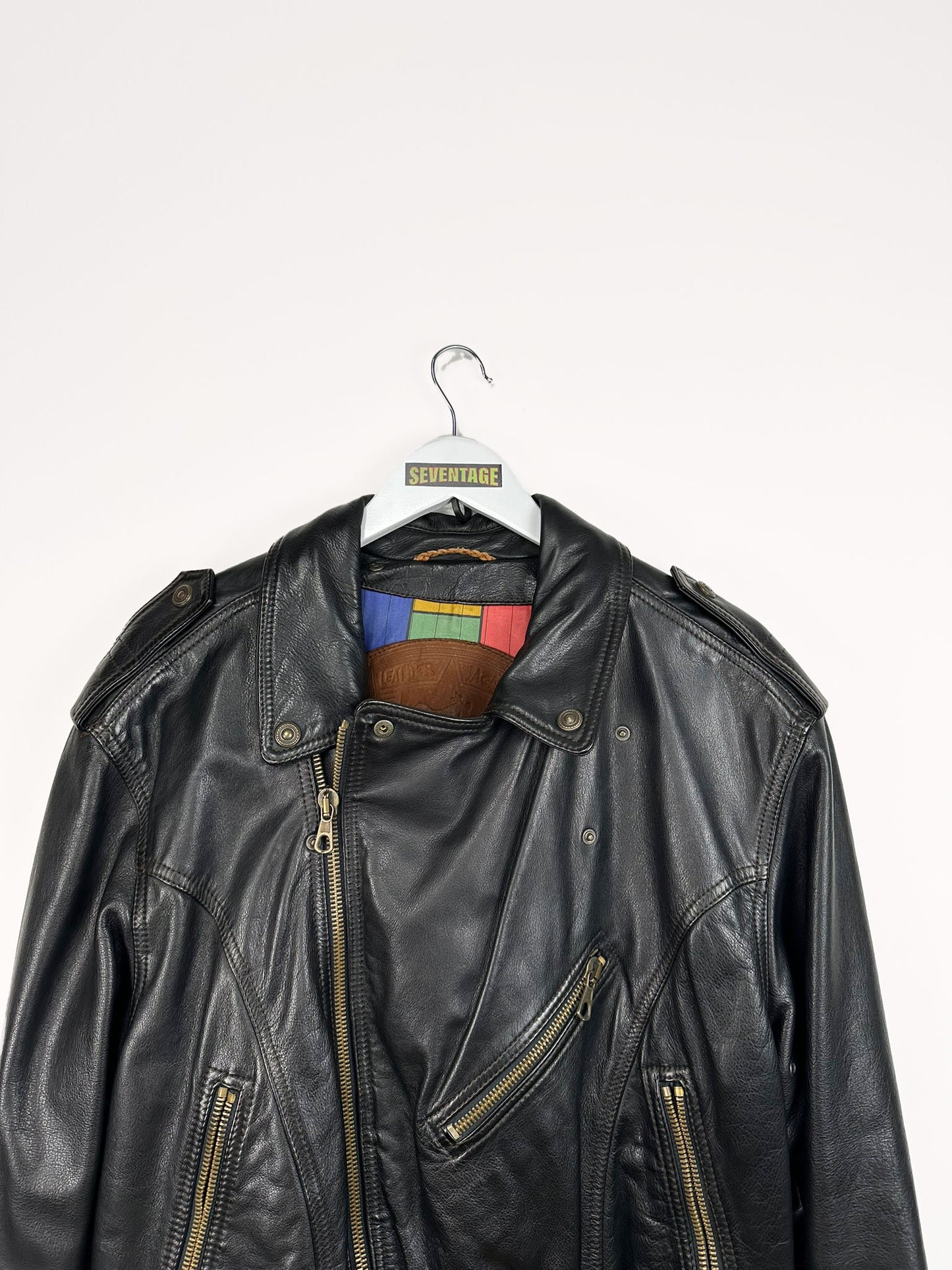 Giacca in pelle biker 90s - M