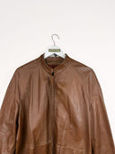 Giacca in pelle marrone 90s - XL