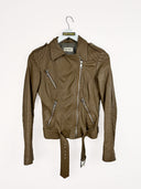 Giacca verde in pelle donna - Xs