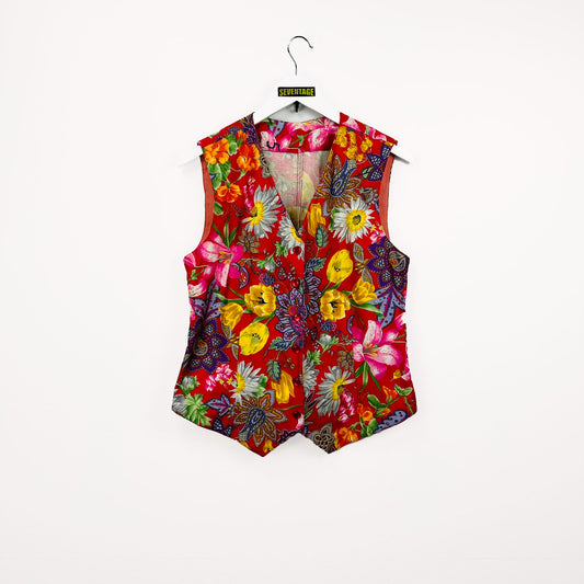 Gilet handmade floreale donna - L