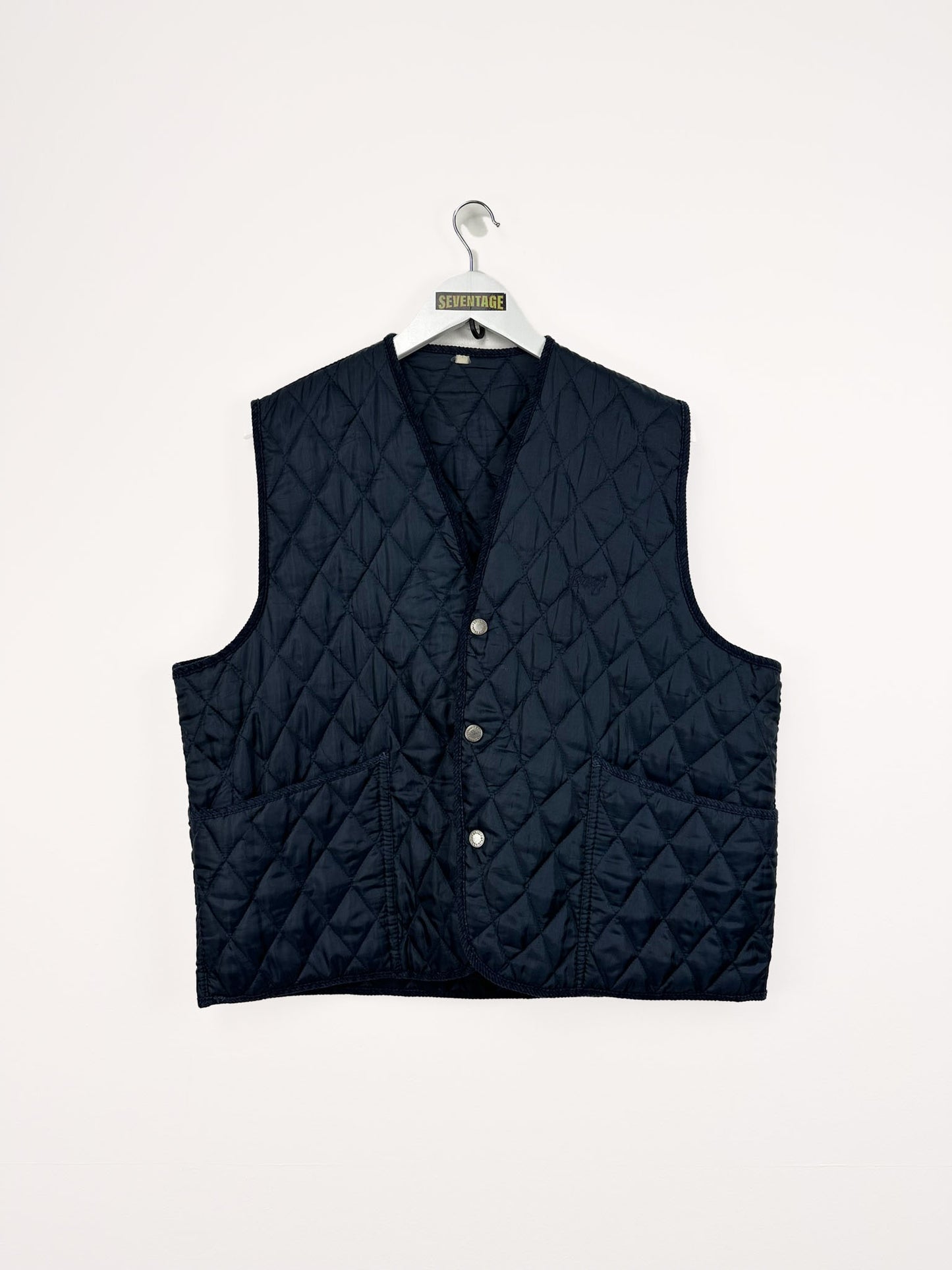 Gilet blu trapuntato 90s - M