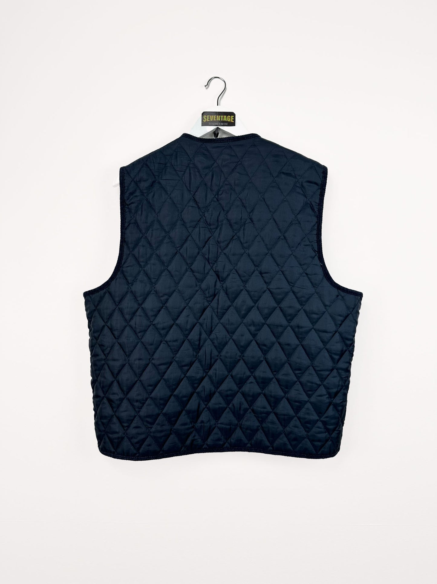 Gilet blu trapuntato 90s - M