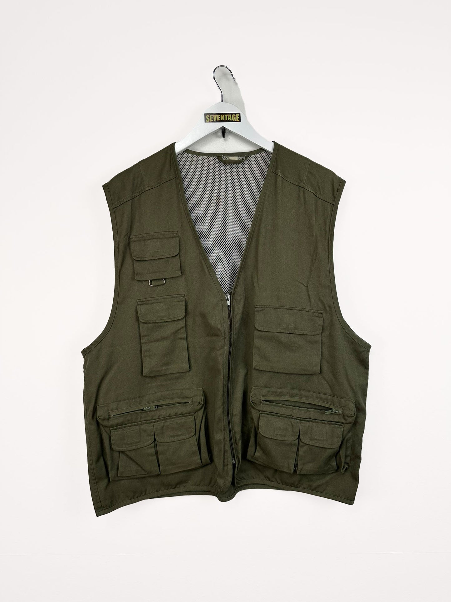 Gilet reporter verde militare - L