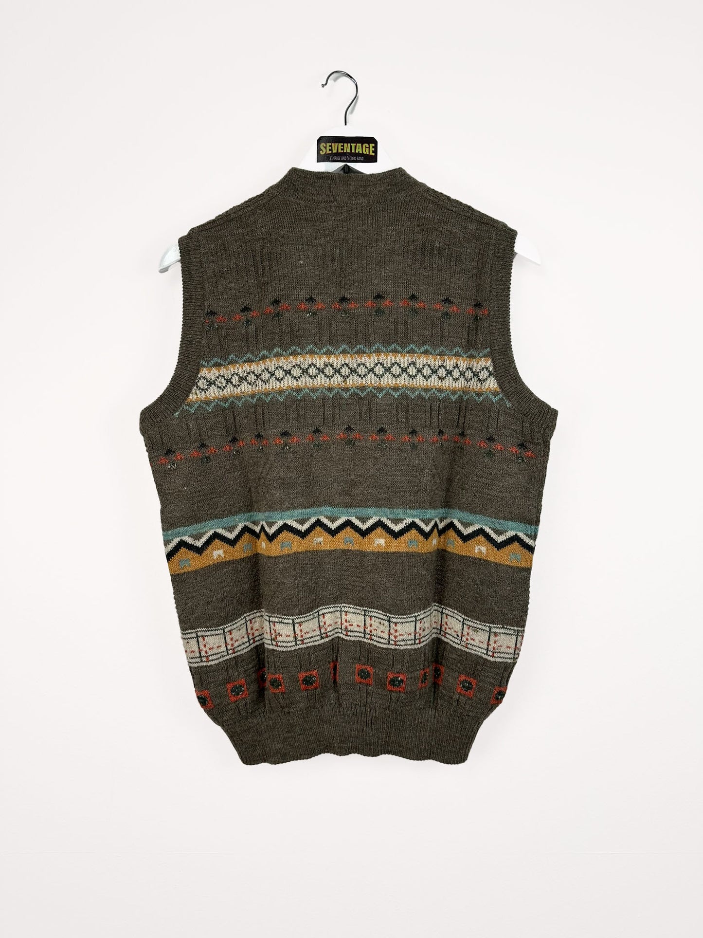 Gilet grigio in lana 90s - M