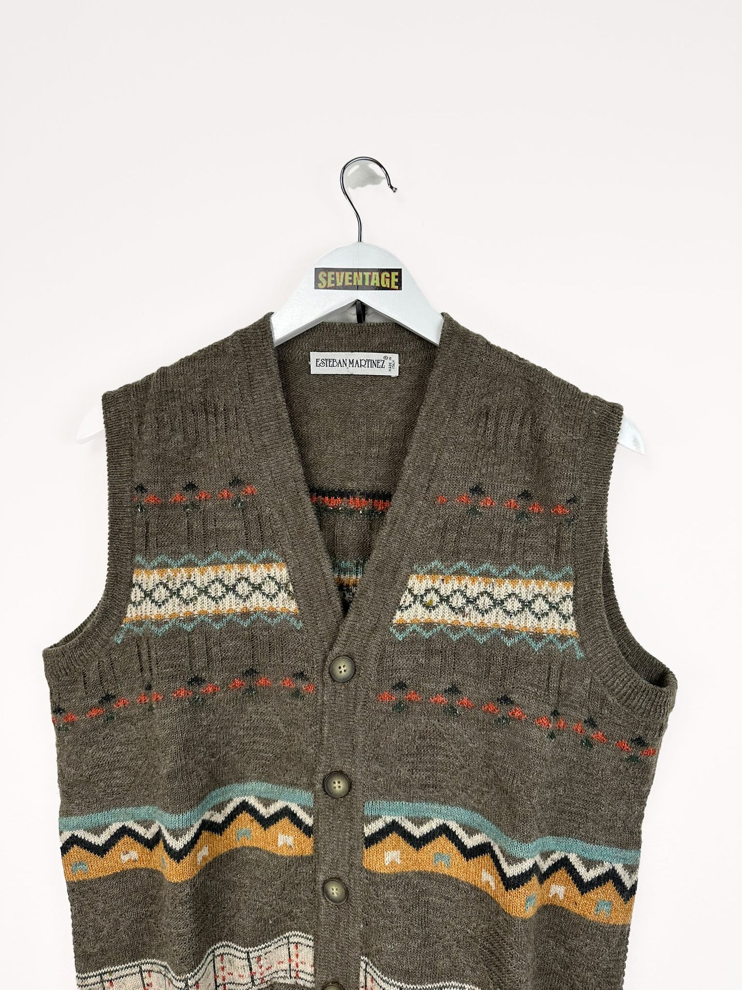 Gilet grigio in lana 90s - M