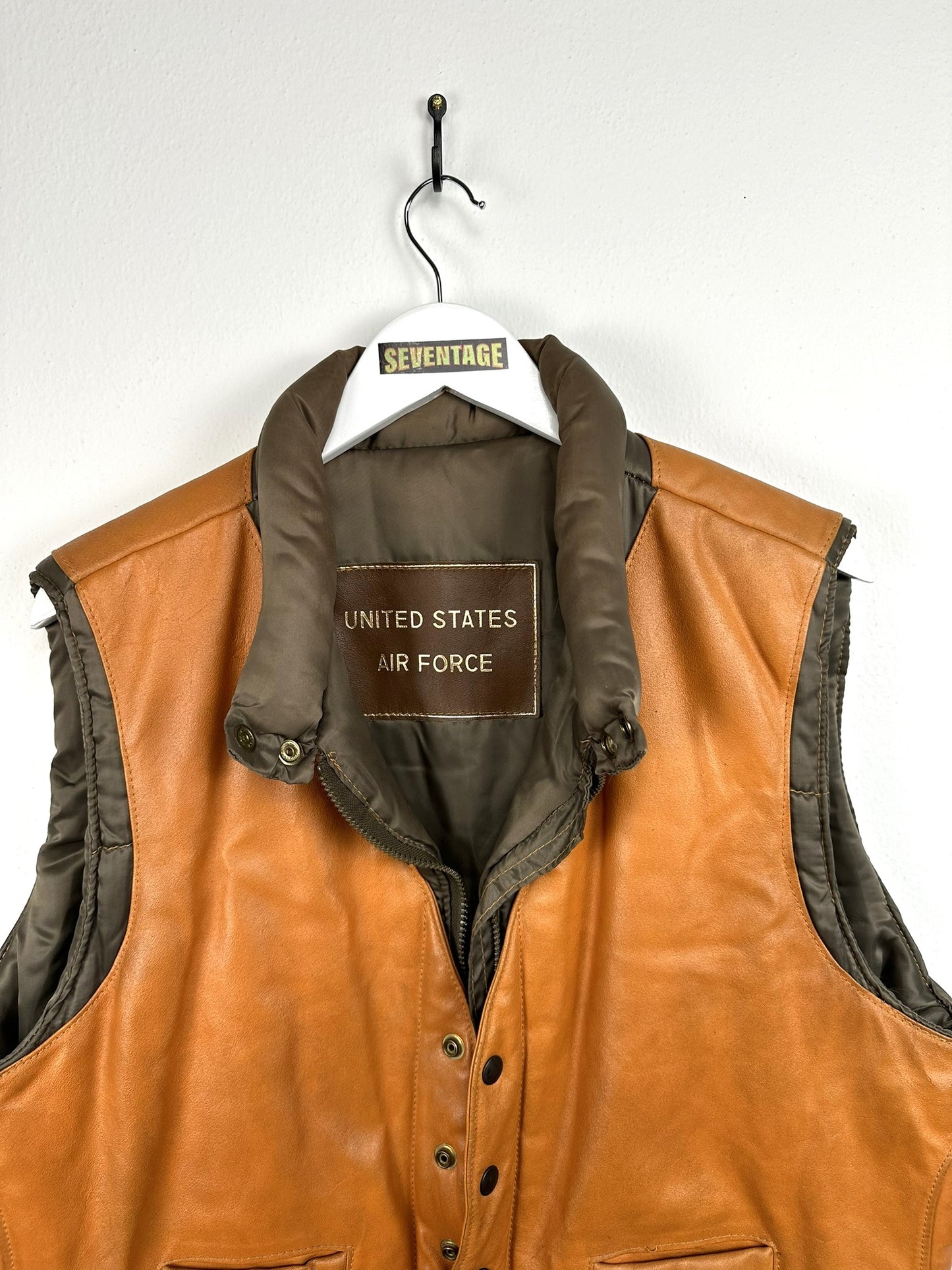 Gilet arancio in pelle USA Air Force  - M