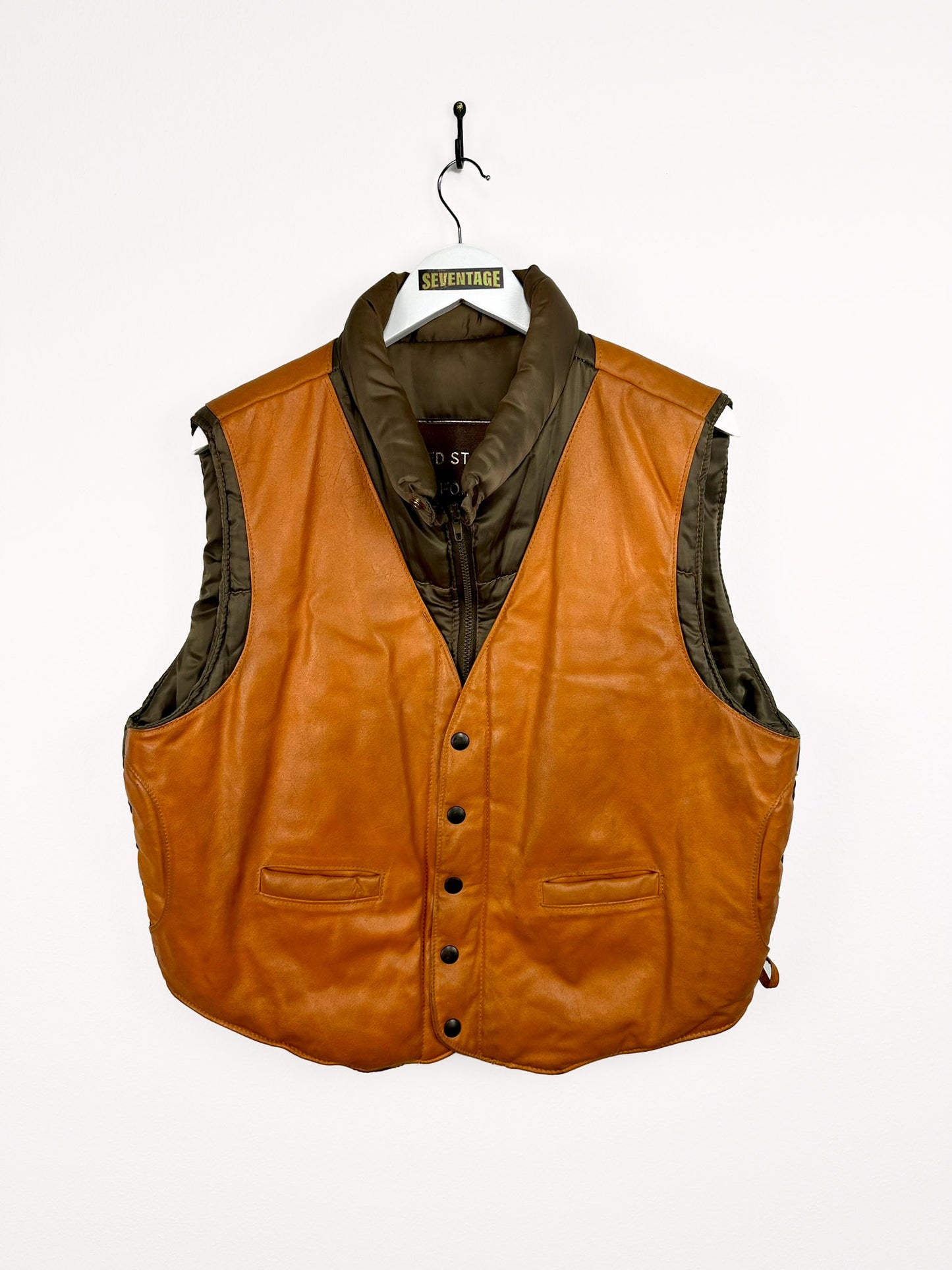 Gilet arancio in pelle USA Air Force  - M