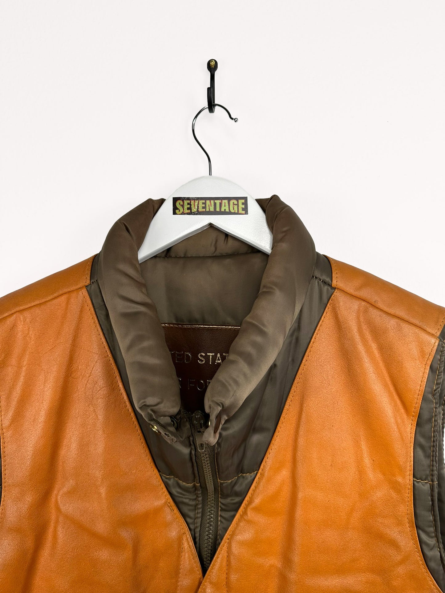 Gilet arancio in pelle USA Air Force  - M