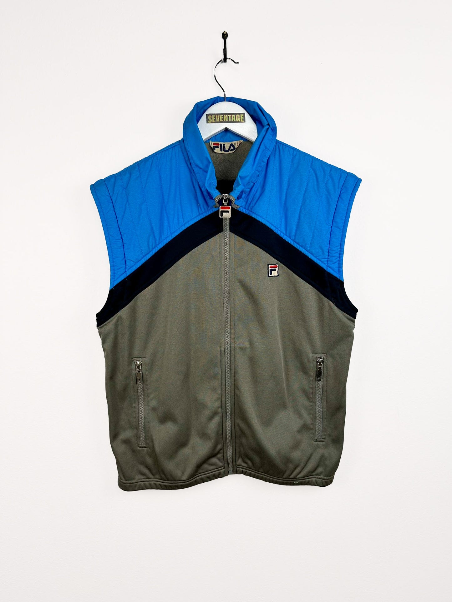 Gilet Fila blu grigio 80s - M