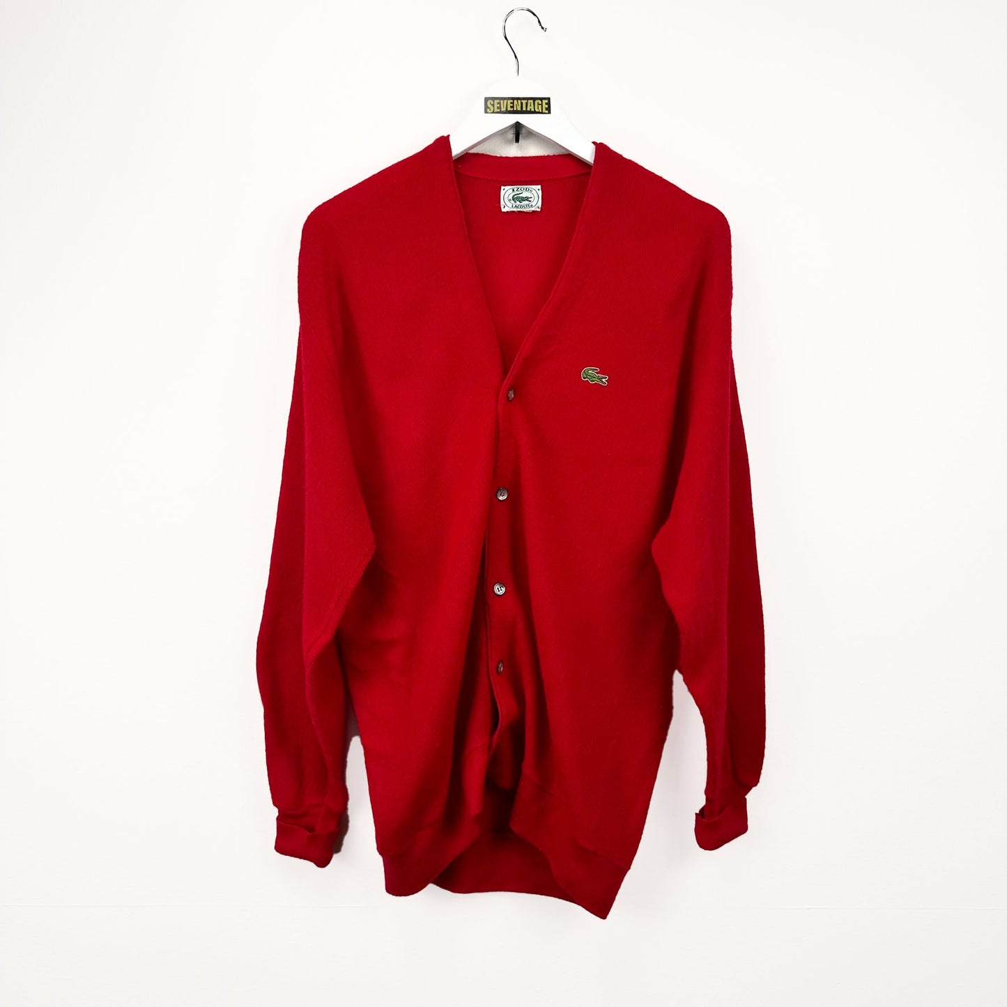 Maglione Lacoste rosso vintage 80s - XL