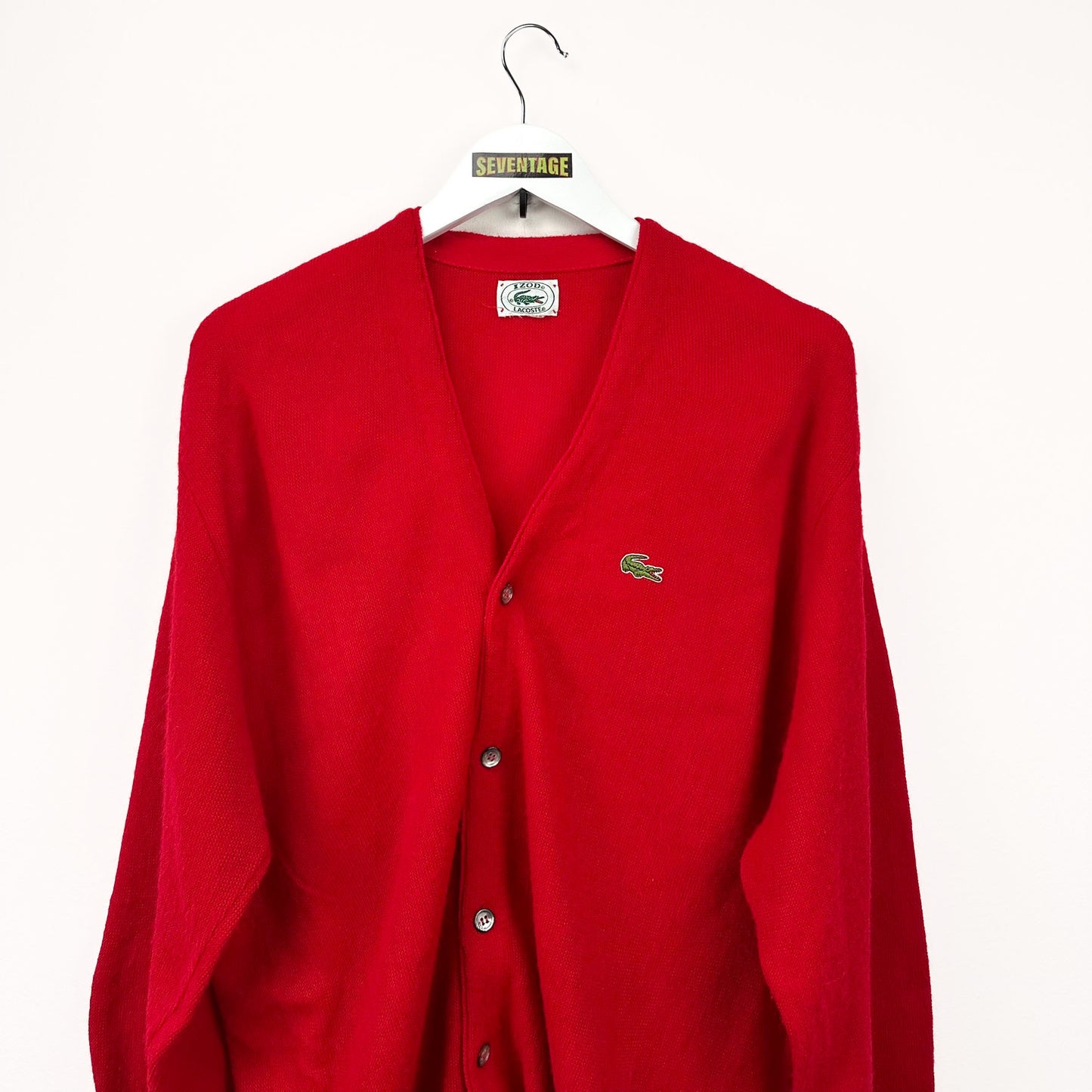 Maglione Lacoste rosso vintage 80s - XL