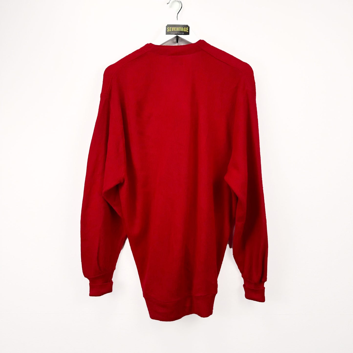 Maglione Lacoste rosso vintage 80s - XL