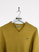 Maglione Lacoste giallo lana 80s - L