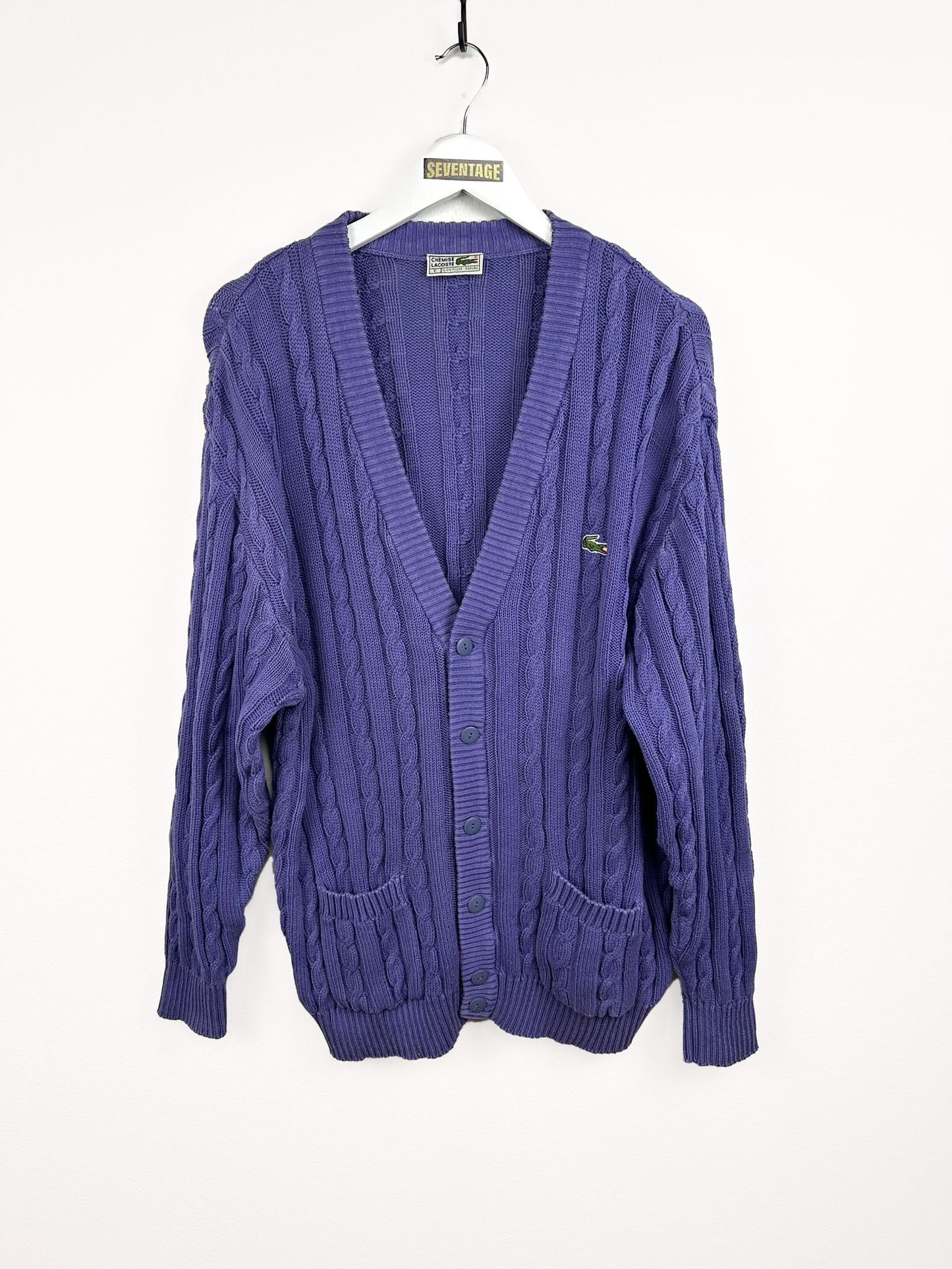 Cardigan Lacoste viola 90s - XL