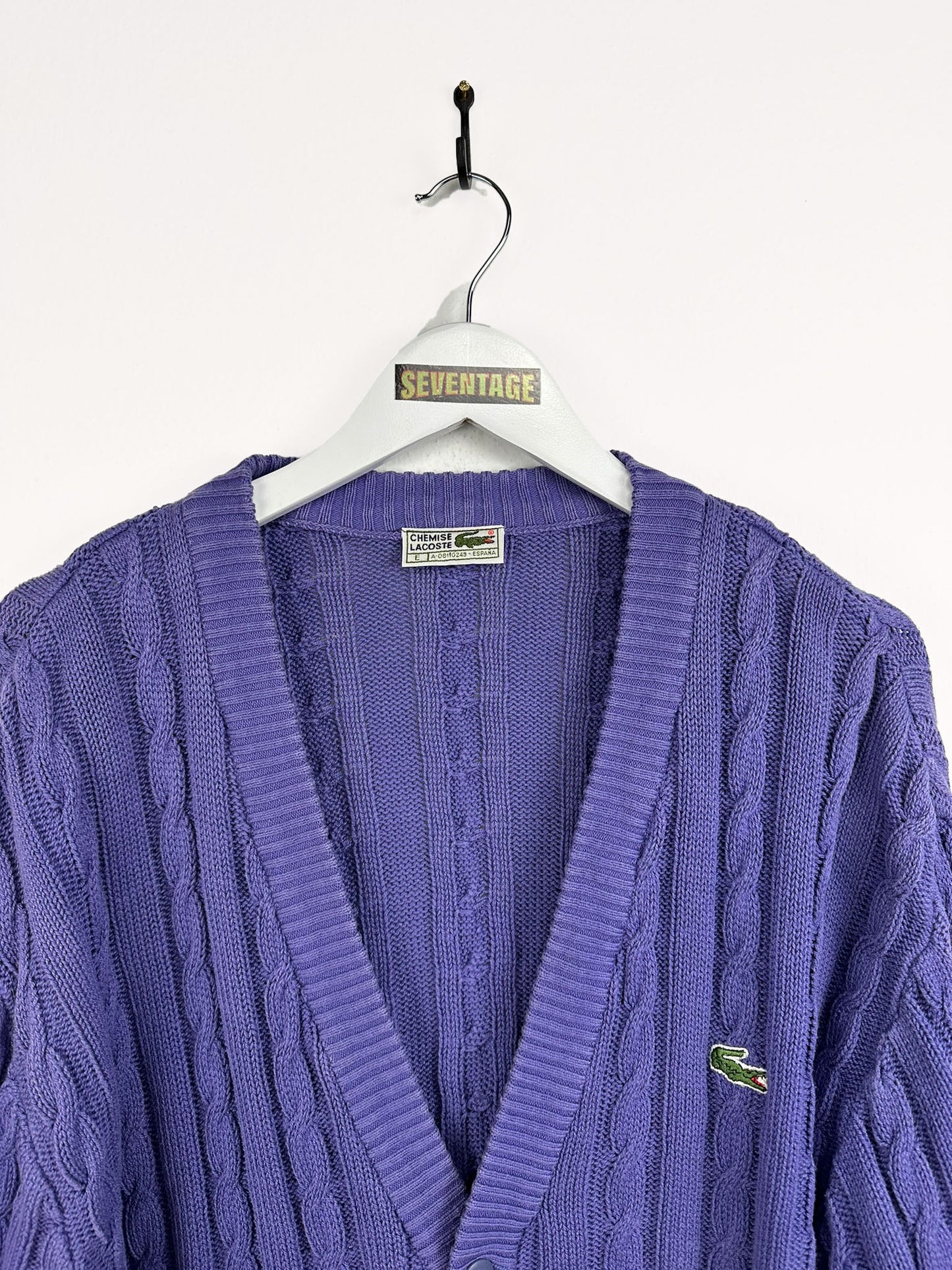 Cardigan Lacoste viola 90s - XL