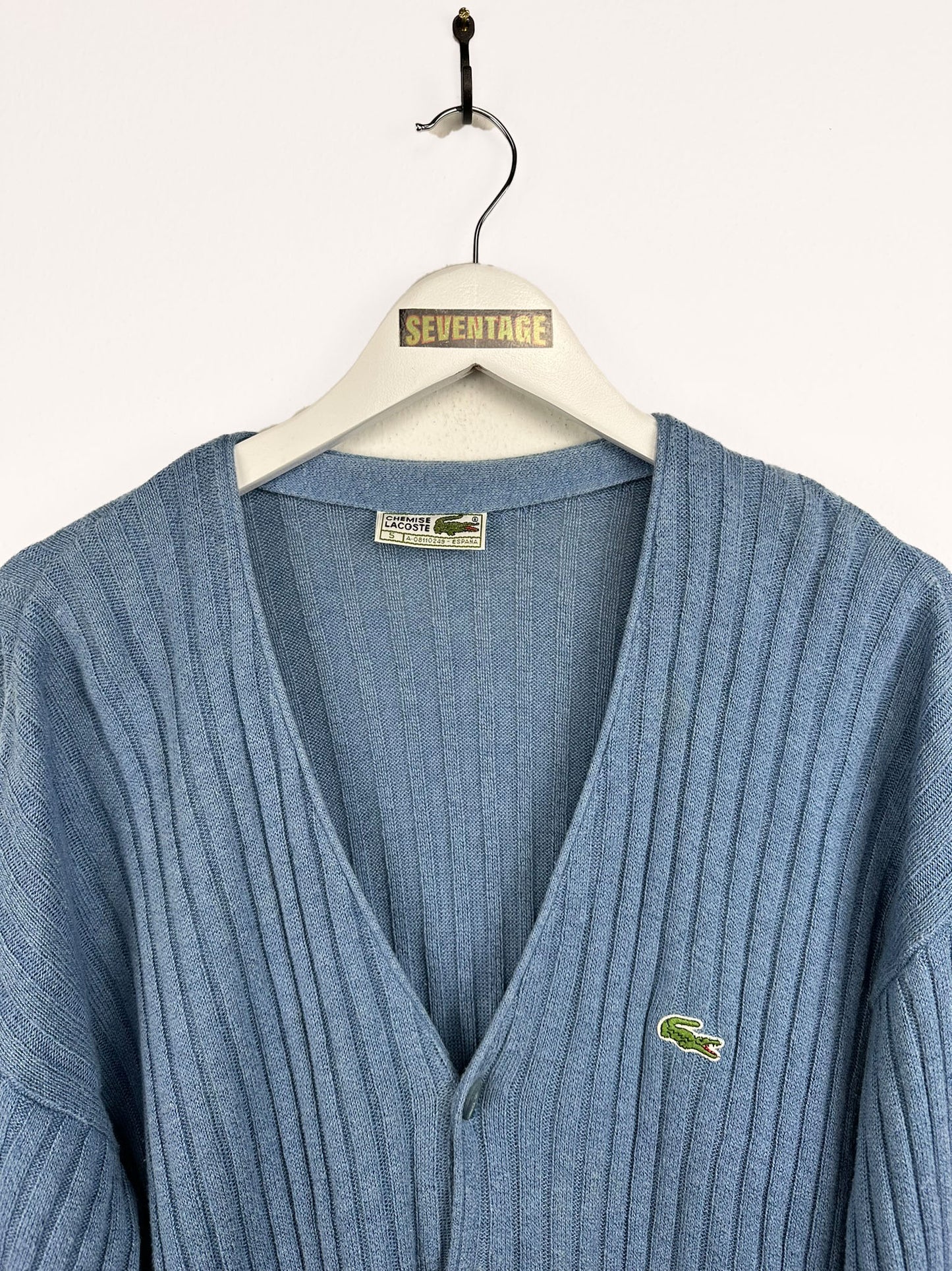 Cardigan Lacoste azzurro 90s - L