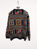 Maglione in lana multicolor 90s - L