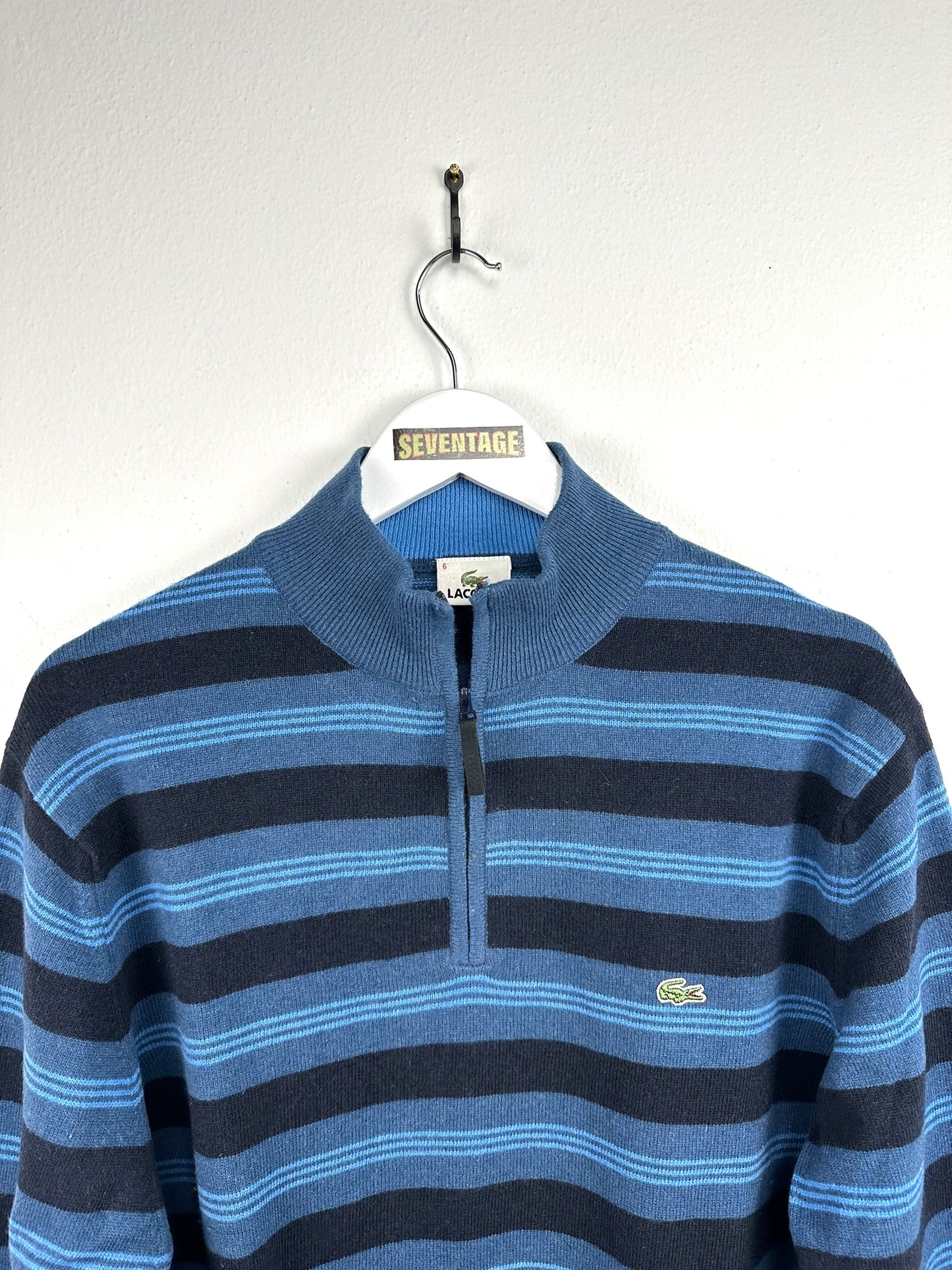 Maglione Lacoste  blu a righe - L