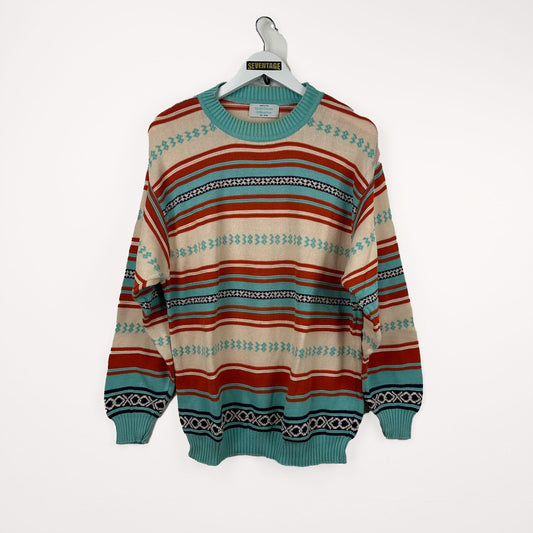 Maglione Benetton multicolor 80s - L