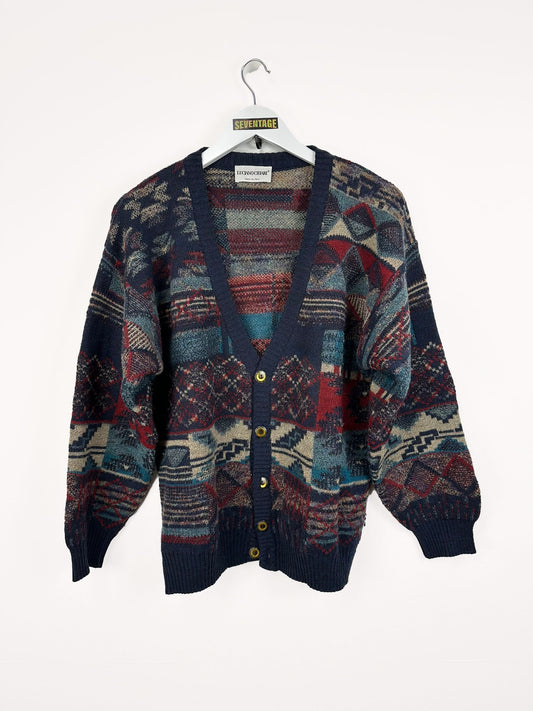 Cardigan blu multicolor 90s - M