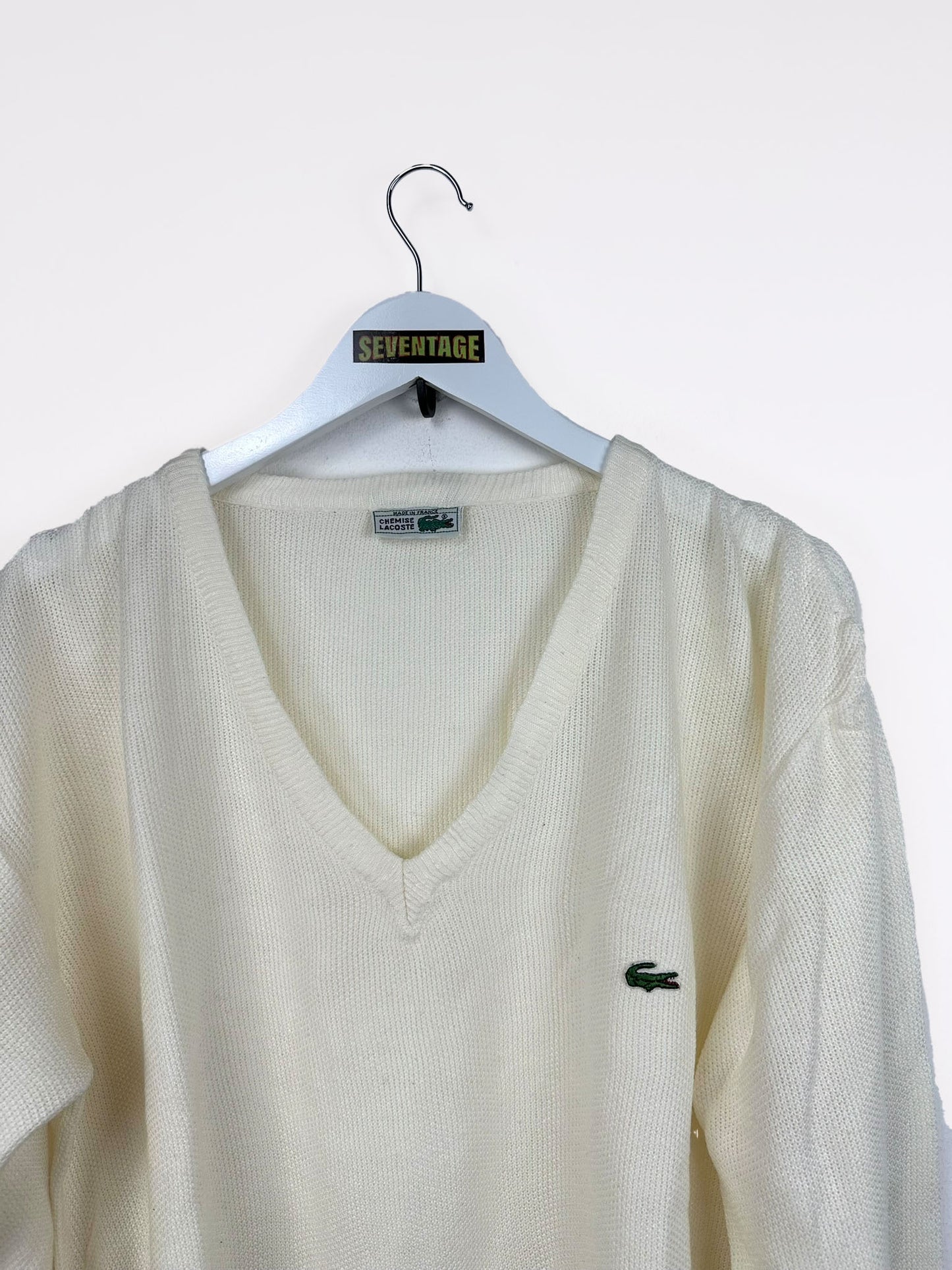 Maglione Lacoste bianco panna 80s - M