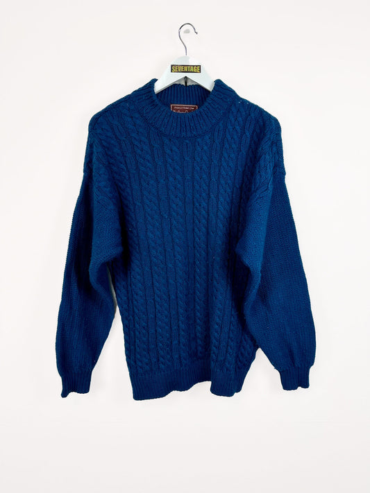 Maglione Marlboro blu in lana - L