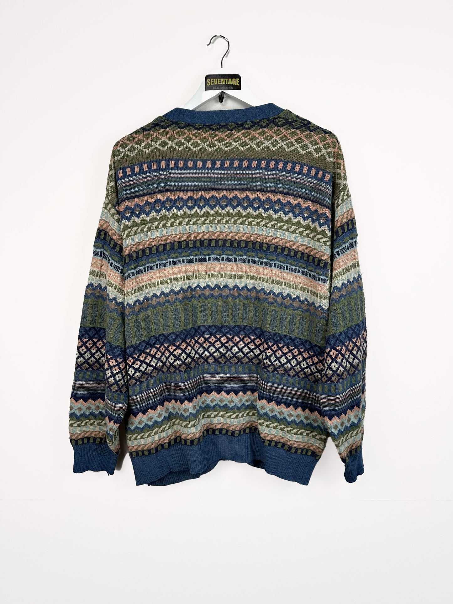 Cardigan multicolor a righe 80s - XL