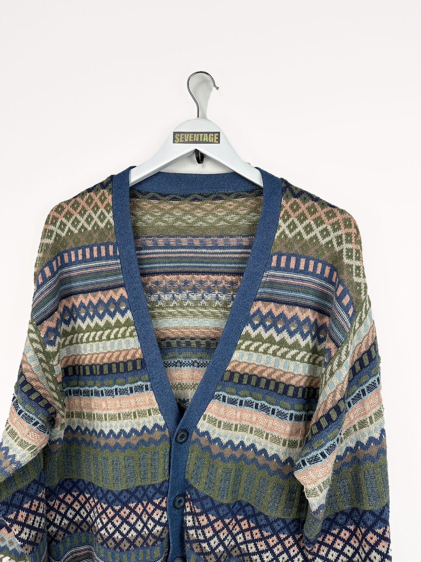 Cardigan multicolor a righe 80s - XL