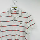 Polo Lacoste bianca a righe - S