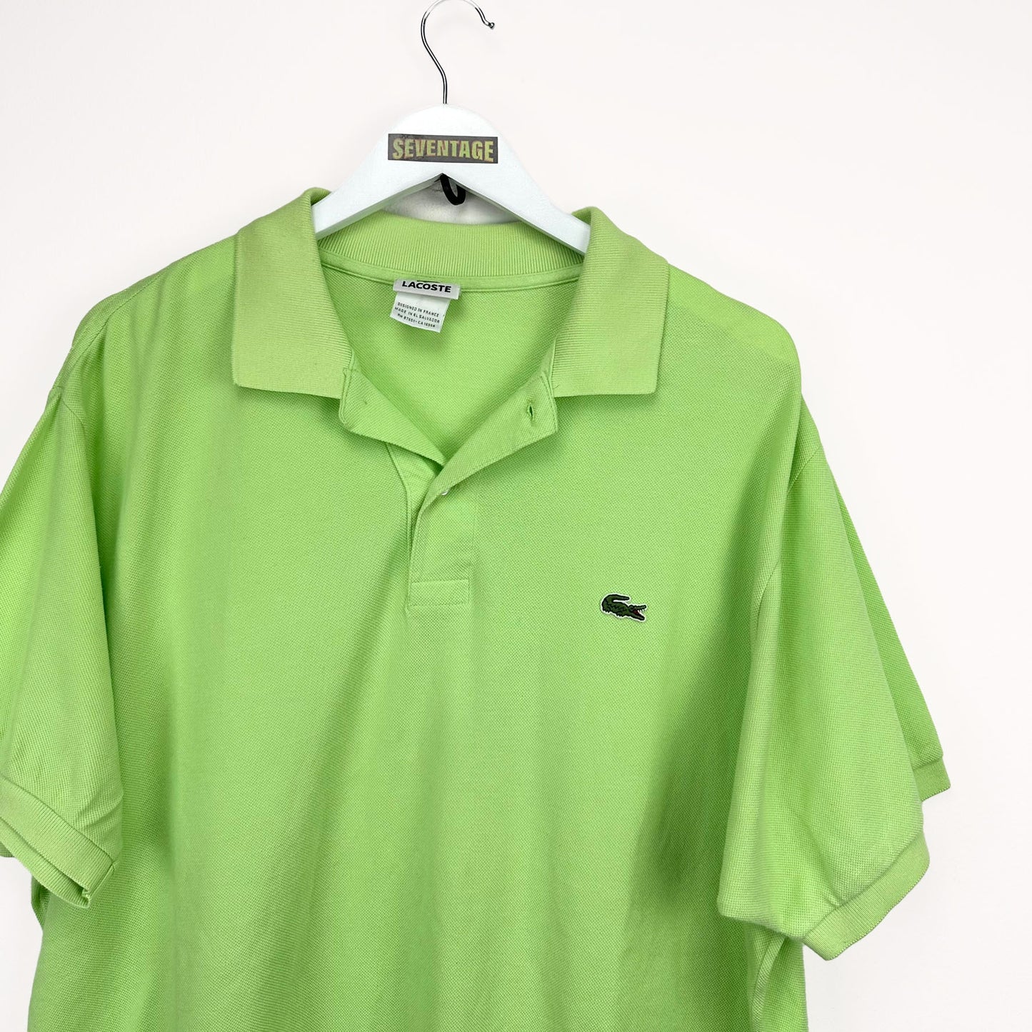 Polo Lacoste verde lime vintage - XL