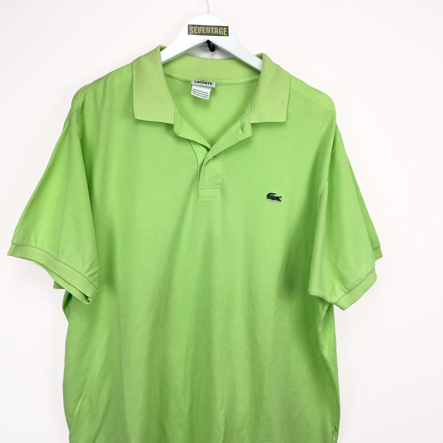 Polo Lacoste verde lime vintage - XL