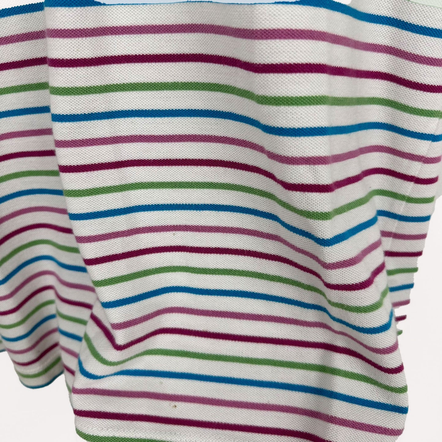 Polo bianca a righe multicolor - M