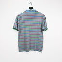 Polo bianca a righe multicolor - M