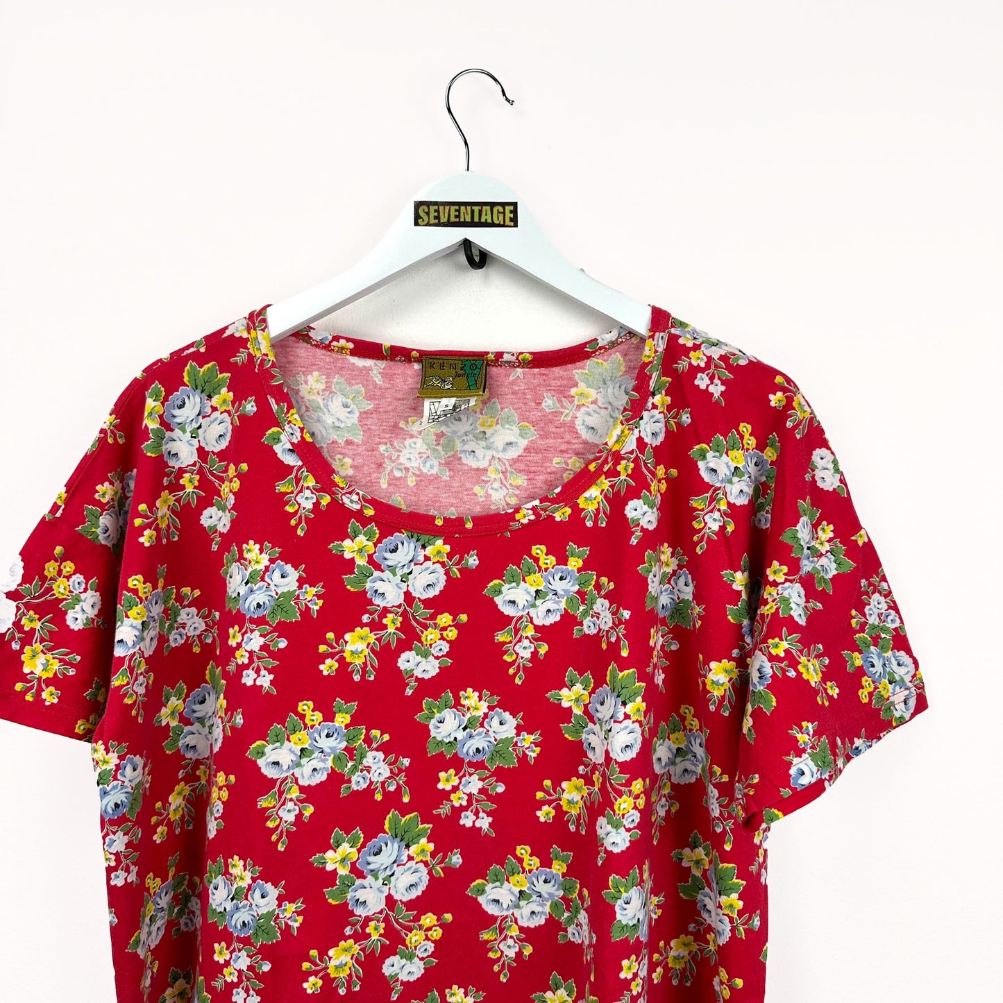 T-shirt Kenzo Jungle rossa floreale vintage - XL