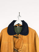 Giacca in pelle arancione con fibbie - M