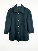 Cappotto corto in lana verde scuro donna (25c219) -M