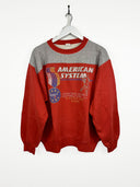 Felpa American System rossa grigia 80s - XL