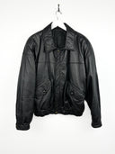 Bomber in pelle nero (25g105) - L