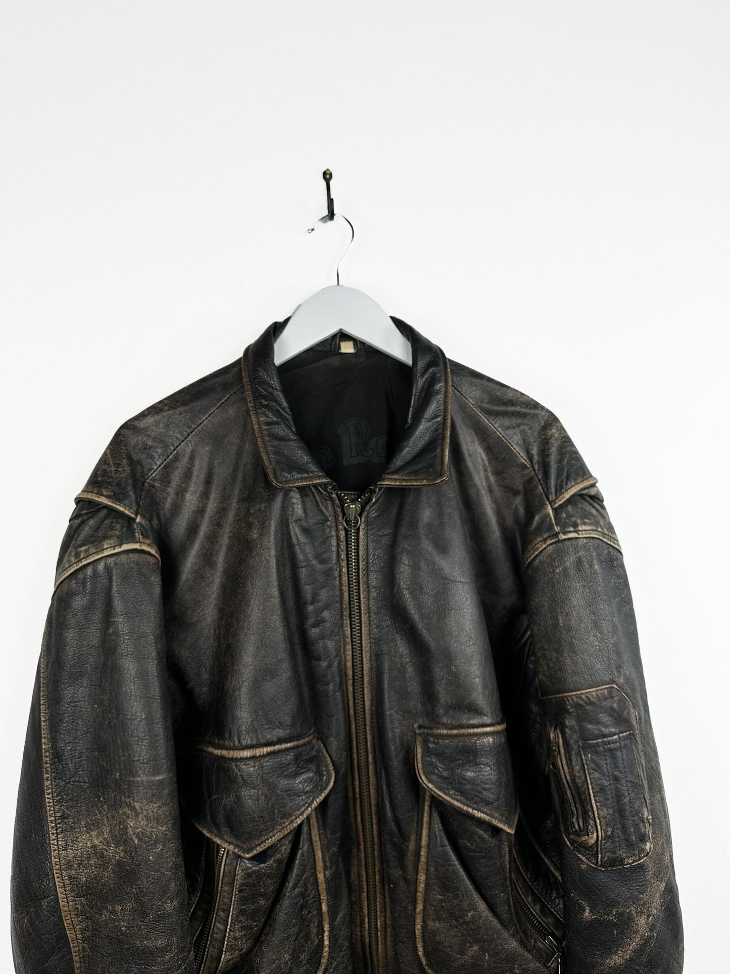 Bomboogie aviator leather jacket (25g126) - L