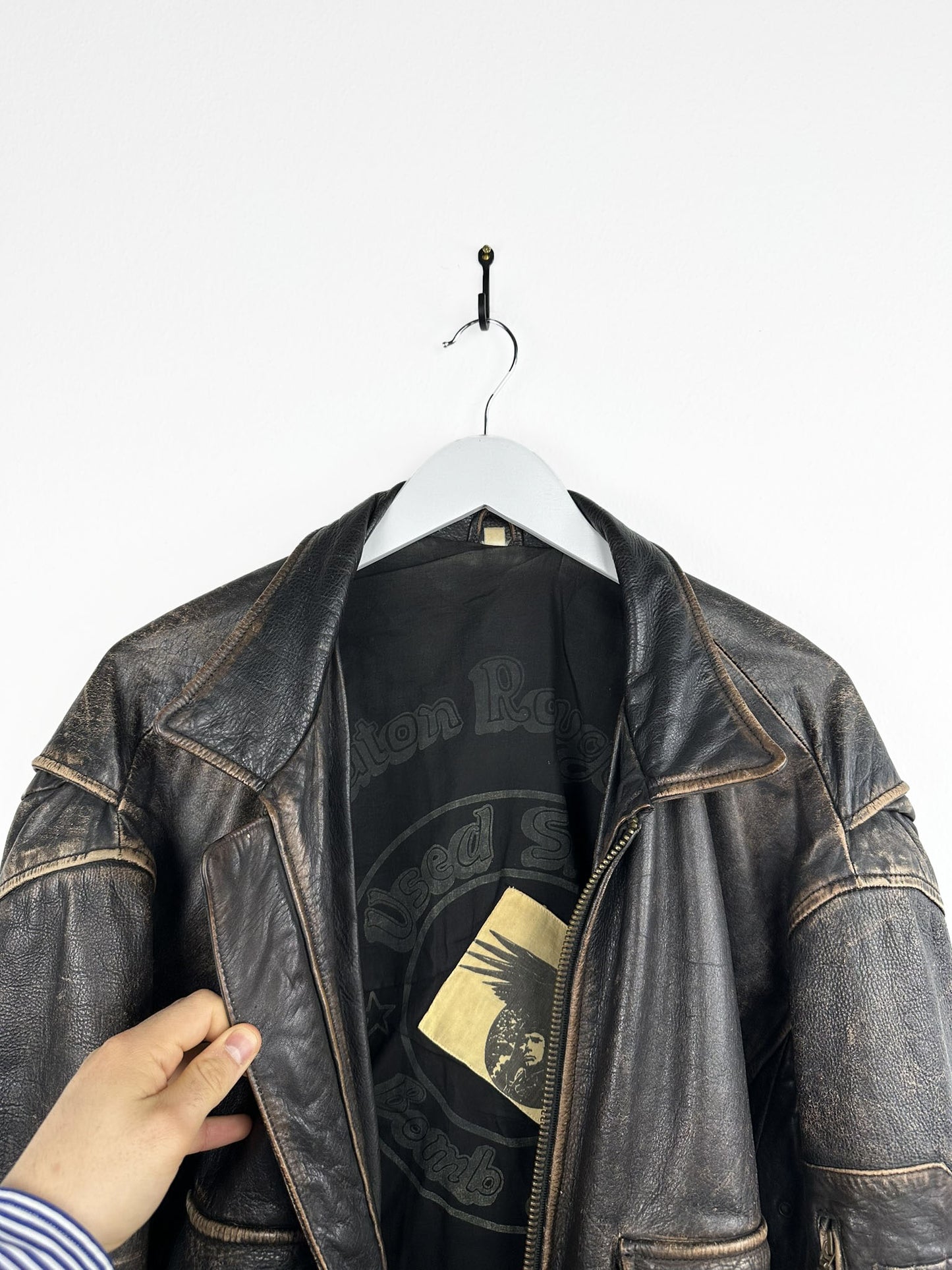 Bomboogie aviator leather jacket (25g126) - L