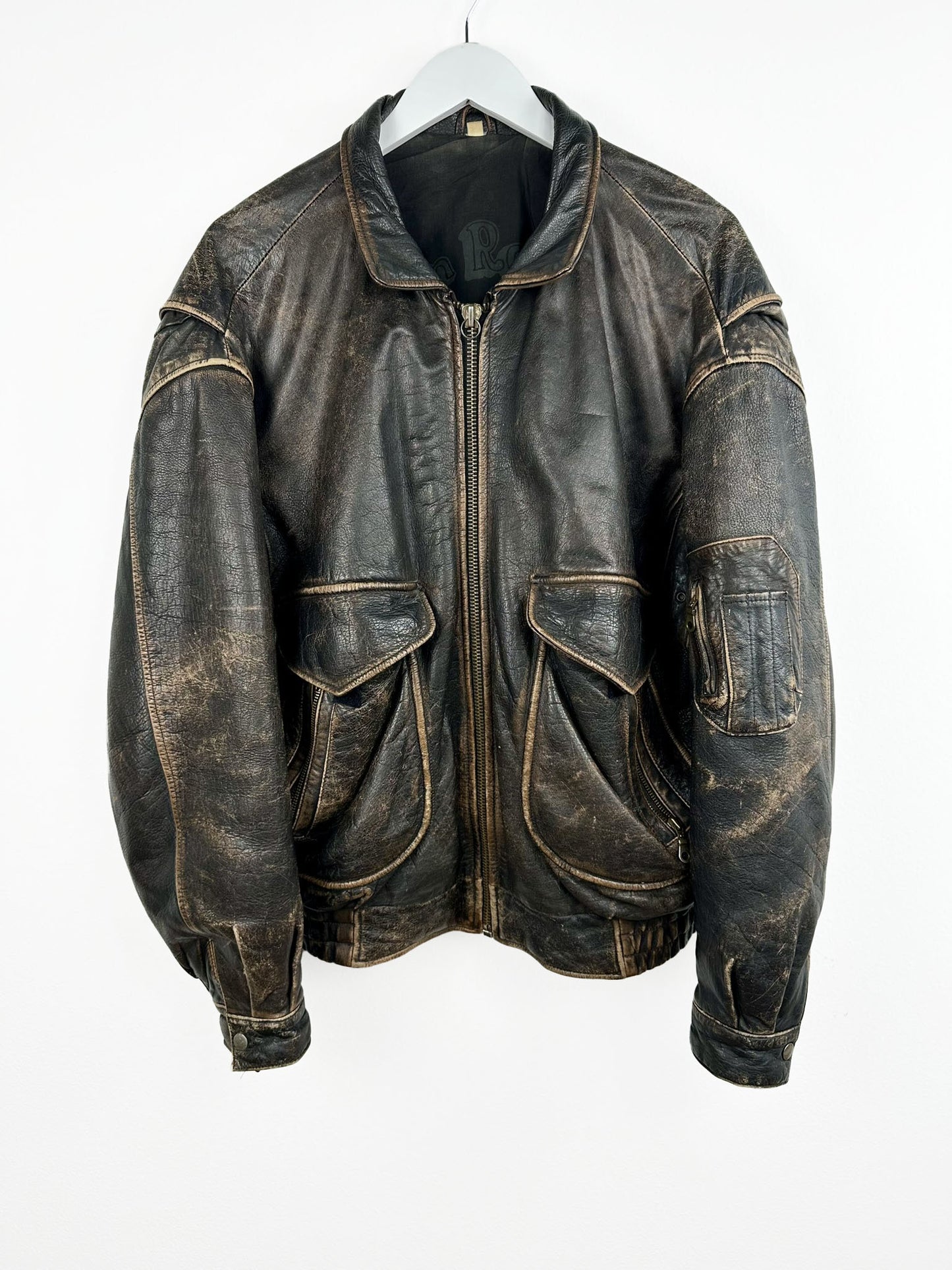 Bomboogie aviator leather jacket (25g126) - L