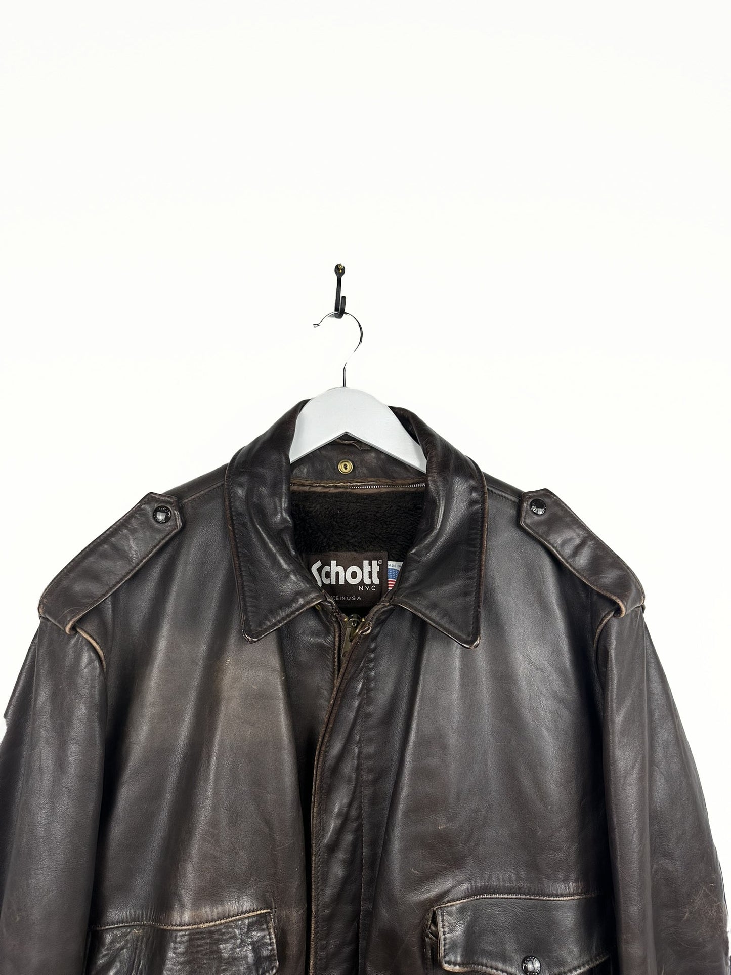 Giacca in pelle Schott imbottita (25g135)- XL/L