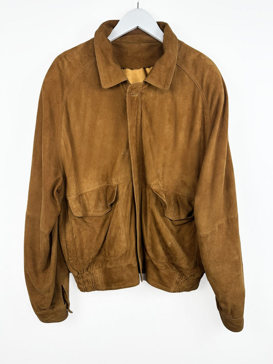 Giacca in camoscio marrone (25g137) - XL