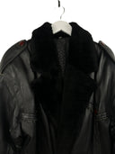 Bomber nero in pelle bottoni (25g141) - M