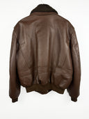 Giacca marrone in pelle aviator (25g142) - XL