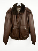 Giacca marrone in pelle aviator (25g142) - XL