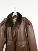 Giacca marrone in pelle aviator (25g142) - XL