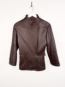 Giacca in pelle bordeaux  - M