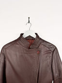 Giacca in pelle bordeaux  - M